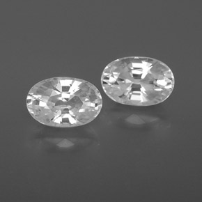 1.82 ct White Zircon Gemstone, Zircon Gem in Oval Facet Shape for Sale.