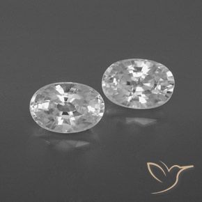 1.62ctw Natural White Zircon, Oval, VVS-VS
