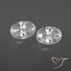 1.62 ctw White Zircon Stones, Natural Zircon in Oval Facet Shape for Sale
