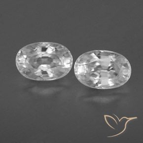 1.78 ct White Zircon, 6.2 x 4.1 mm Oval Cut From Cambodia, Photo A