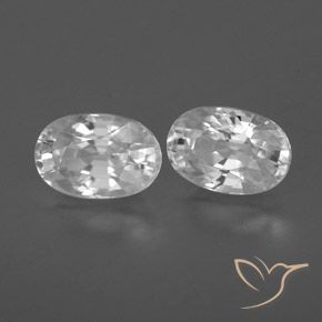 1.82 ctw White Zircon Stones, Natural Zircon in Oval Facet Shape for Sale