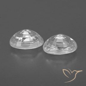 Zircon Gemstones in 6 x 4 mm (calibrated) Size for Sale, Zircon Stones in White Color
