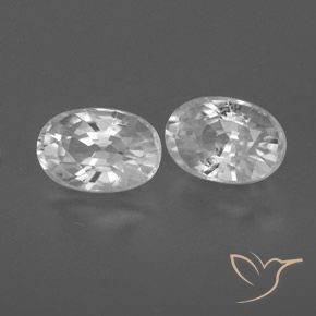 1.74 ctw White Zircon Stones, Natural Zircon in Oval Facet Shape for Sale