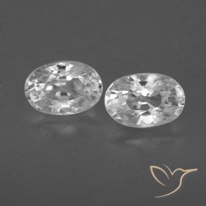 1.76ctw Natural White Zircon, Oval, VVS-VS