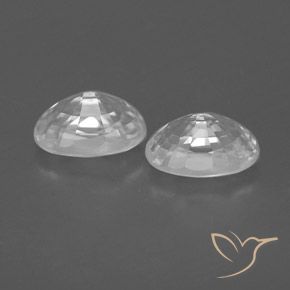 Zircon Gemstones in 6 x 4 mm (calibrated) Size for Sale, Zircon Stones in White Color