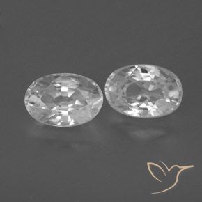 1.72 ctw White Zircon Stones, Natural Zircon in Oval Facet Shape for Sale