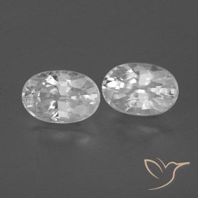 1.78 ctw White Zircon Stones, Natural Zircon in Oval Facet Shape for Sale