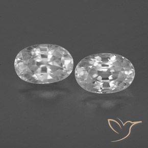 1.75 ct White Zircon, 6.2 x 4.2 mm Oval Cut From Cambodia, Photo A