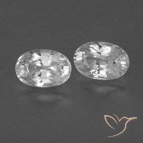 1.75 ctw White Zircon Stones, Natural Zircon in Oval Facet Shape for Sale