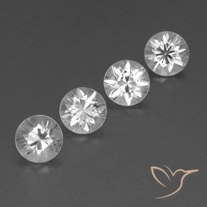 3.63 ctw White Zircon Stones, Natural Zircon in Diamond-Cut Shape for Sale