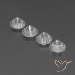 Zircon Gemstones in 5.5 mm (calibrated) Size for Sale, Zircon Stones in White Color