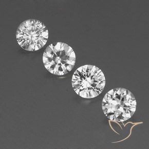 3.51ctw Natural White Zircon, Round, VVS-VS