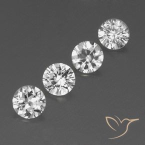 3.51 ctw White Zircon Stones, Natural Zircon in Diamond-Cut Shape for Sale