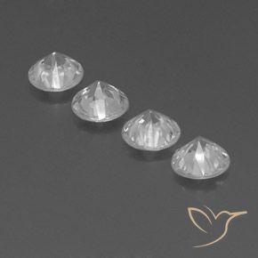 Zircon Gemstones in 5.5 mm (calibrated) Size for Sale, Zircon Stones in White Color