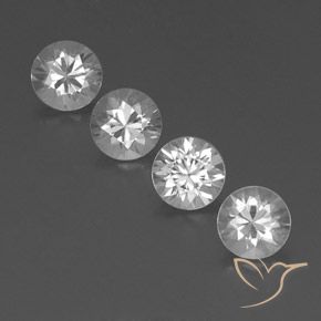 3.76ctw Natural White Zircon, Round, VVS-VS