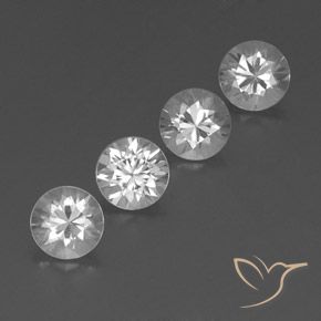 3.76 ctw White Zircon Stones, Natural Zircon in Diamond-Cut Shape for Sale