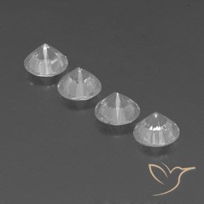 Zircon Gemstones in 5.5 mm (calibrated) Size for Sale, Zircon Stones in White Color