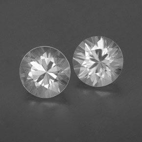 1.95 ctw White Zircon Stones, Natural Zircon in Diamond-Cut Shape for Sale