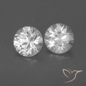 1.85 ctw White Zircon Stones, Natural Zircon in Diamond-Cut Shape for Sale
