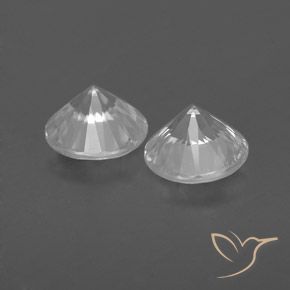 Zircon Gemstones in 5.5 mm (calibrated) Size for Sale, Zircon Stones in White Color