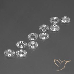 7.12 ctw White Zircon Stones, Natural Zircon in Oval Facet Shape for Sale