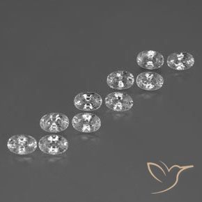 8.40 ctw White Zircon Stones, Natural Zircon in Oval Facet Shape for Sale