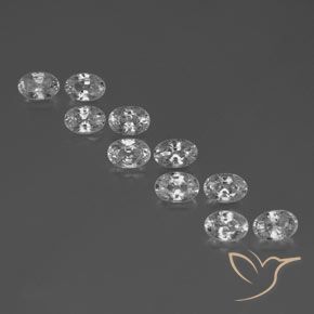 7.42ctw Natural White Zircon, Oval, VVS-VS