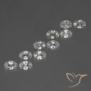 7.10 ctw White Zircon Stones, Natural Zircon in Oval Facet Shape for Sale