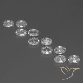 6.91ctw Natural White Zircon, Oval, VVS-VS