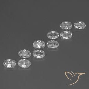 6.91 ctw White Zircon Stones, Natural Zircon in Oval Facet Shape for Sale