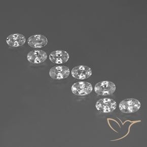 7.90ctw Natural White Zircon, Oval, VVS-VS
