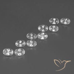 8.29 ctw White Zircon Stones, Natural Zircon in Oval Facet Shape for Sale