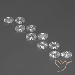 7.61ctw Natural White Zircon, Oval, VVS-VS