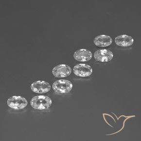 6.39 ctw White Zircon Stones, Natural Zircon in Oval Facet Shape for Sale