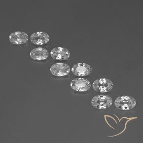 6.73ctw Natural White Zircon, Oval, VVS-VS