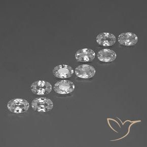 6.73 ctw White Zircon Stones, Natural Zircon in Oval Facet Shape for Sale