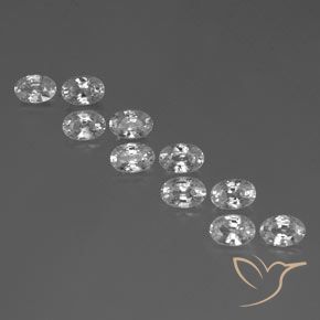 7.53ctw Natural White Zircon, Oval, VVS-VS