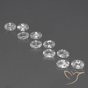 6.87ctw Natural White Zircon, Oval, VVS-VS