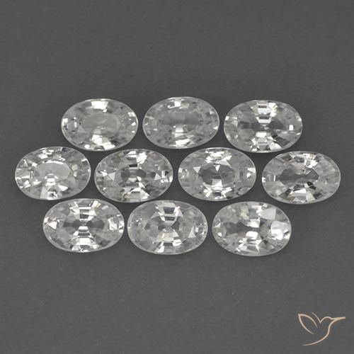 7.21ctw Natural Clear White Zircon, Oval, VVS-VS