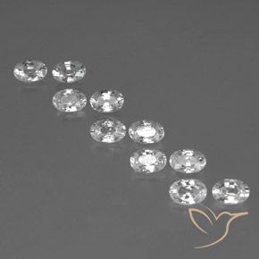 7.34ctw Natural White Zircon, Oval, VVS-VS