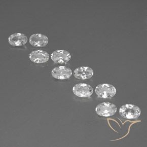 6.77ctw Natural White Zircon, Oval, VVS-VS