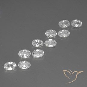 6.77 ctw White Zircon Stones, Natural Zircon in Oval Facet Shape for Sale