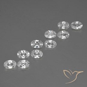 7.01 ctw White Zircon Stones, Natural Zircon in Oval Facet Shape for Sale