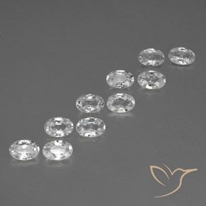 6.71 ctw White Zircon Stones, Natural Zircon in Oval Facet Shape for Sale