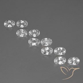 7.82ctw Natural White Zircon, Oval, VVS-VS