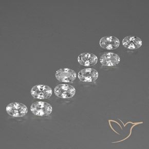 7.82 ctw White Zircon Stones, Natural Zircon in Oval Facet Shape for Sale