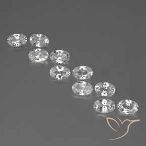 7.21ctw Natural White Zircon, Oval, VVS-VS