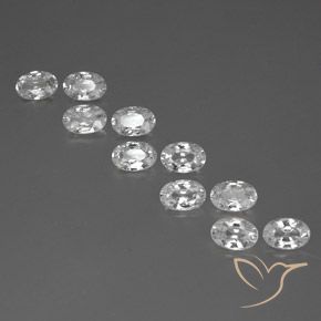 7.08ctw Natural White Zircon, Oval, VVS-VS
