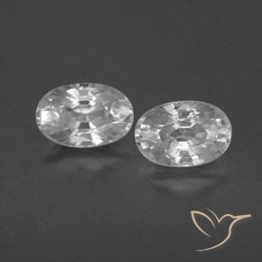 1.76ctw Natural White Zircon, Oval, VVS-VS