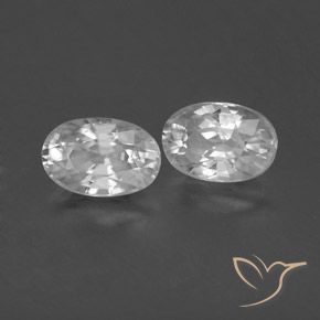 1.76 ctw White Zircon Stones, Natural Zircon in Oval Facet Shape for Sale